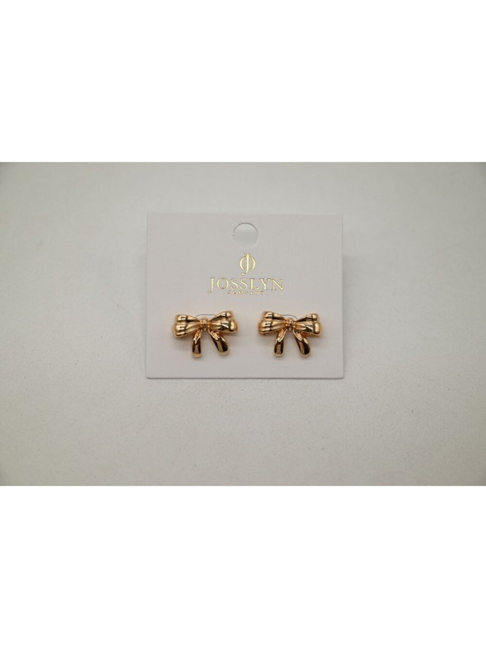 NWT Josslyn Gold Tone Bow Stud Earrings Coquette Ribbon Chic Feminine Jewelry